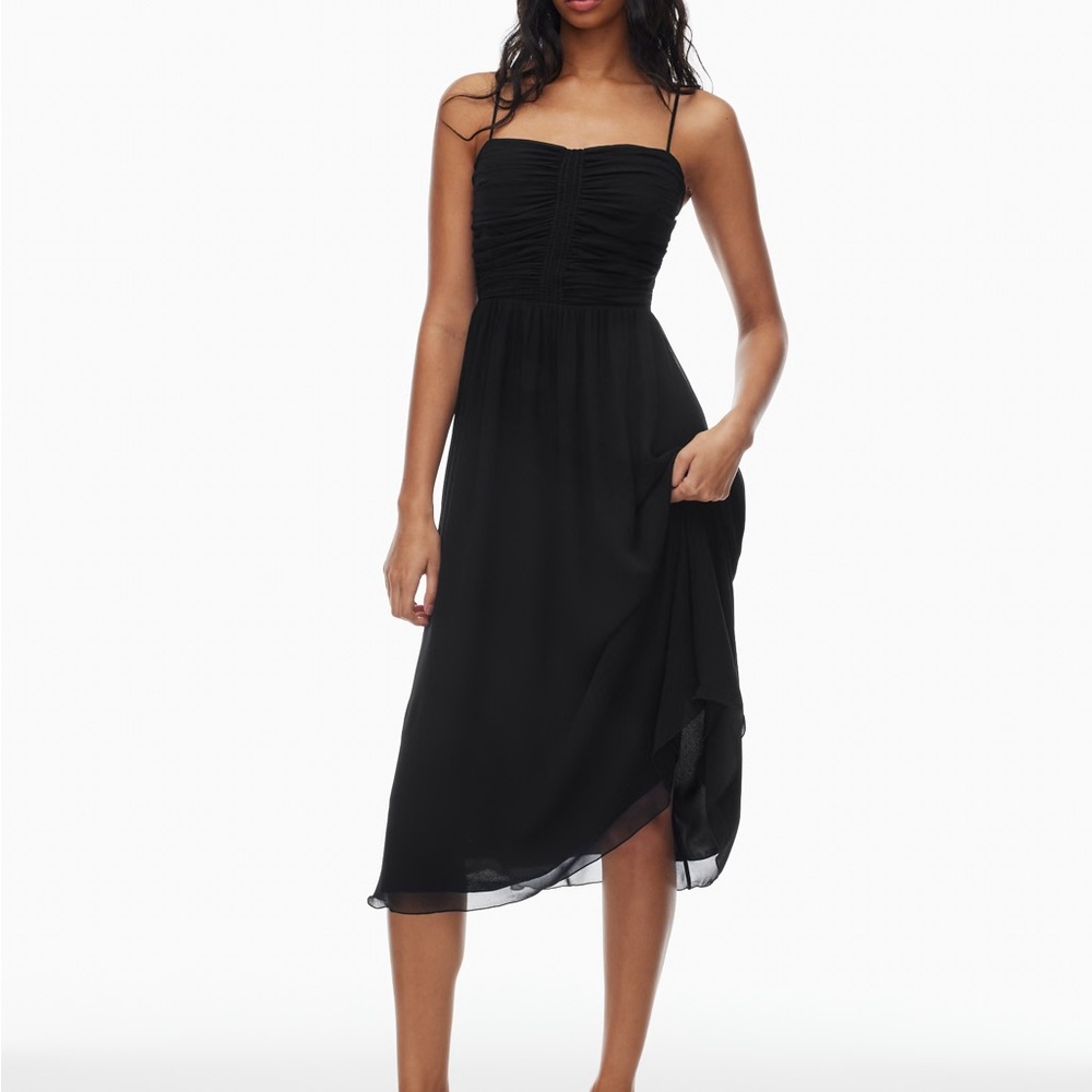 Aritzia Elegant Black Midi Dress Size 8
